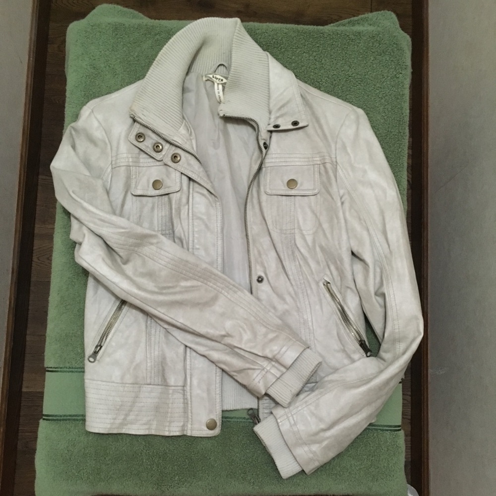 Grey leather jacket